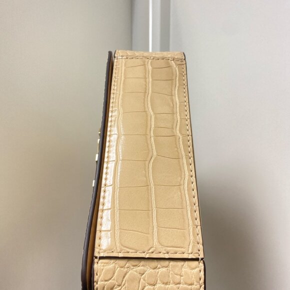 Michael Kors 35T1GKSF5E Kors Small Crocodile Embossed Flap Shoulder Bag in Buff - Picture 10 of 10